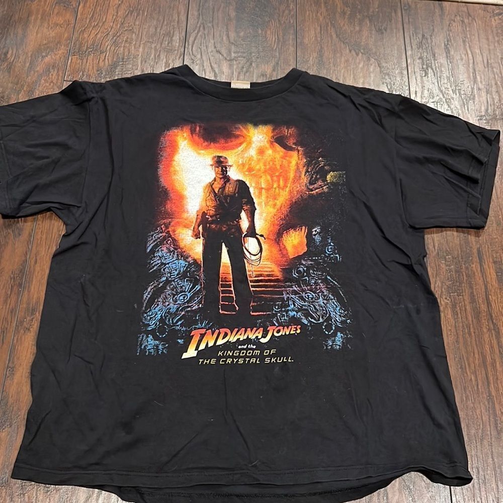 original INDIANA JONES and THE KINGDOM OF THE CRYSTAL SKULL T-shirt Black‎ sz L